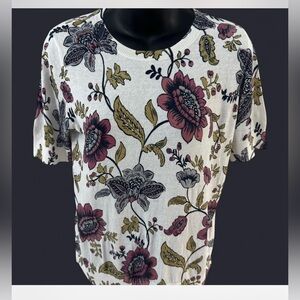 Ann Taylor Factory Ivory and‎ Burgundy Sweater